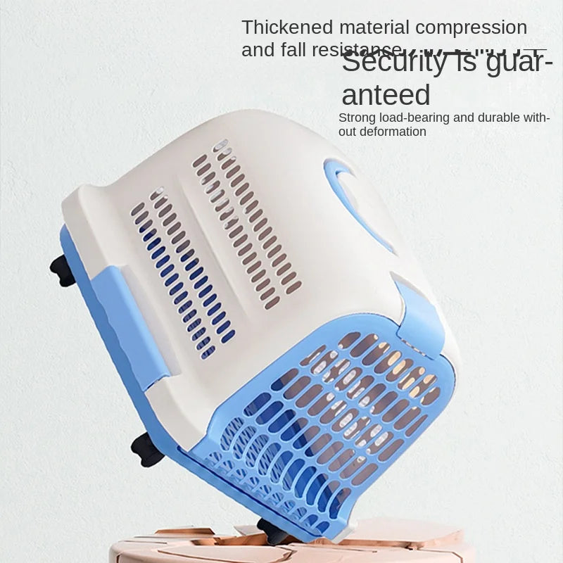 Portable Plastic Pet Carrier Durable Aviation Outdoor Pet Transport Box Essential for Cat & Dog Car & Car Transportation