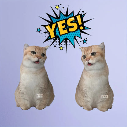 A customizable pet pillow, personalized 3D portrait plush toy for cats and dogs, mini animal pillow toy