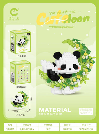 Mini Dog Cat panda raccoon Cute Pet Small Building Block Model Series Ornaments Children's Toy Christmas Birthday Gifts for Kids