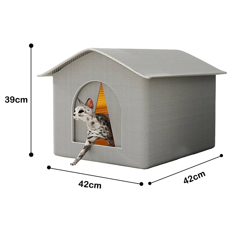 Stray Cat dog House Waterproof Elevated Kitty Pet House Pad Outdoor Winter Warm Pet Cave Washable Weatherproof Cat Shelter